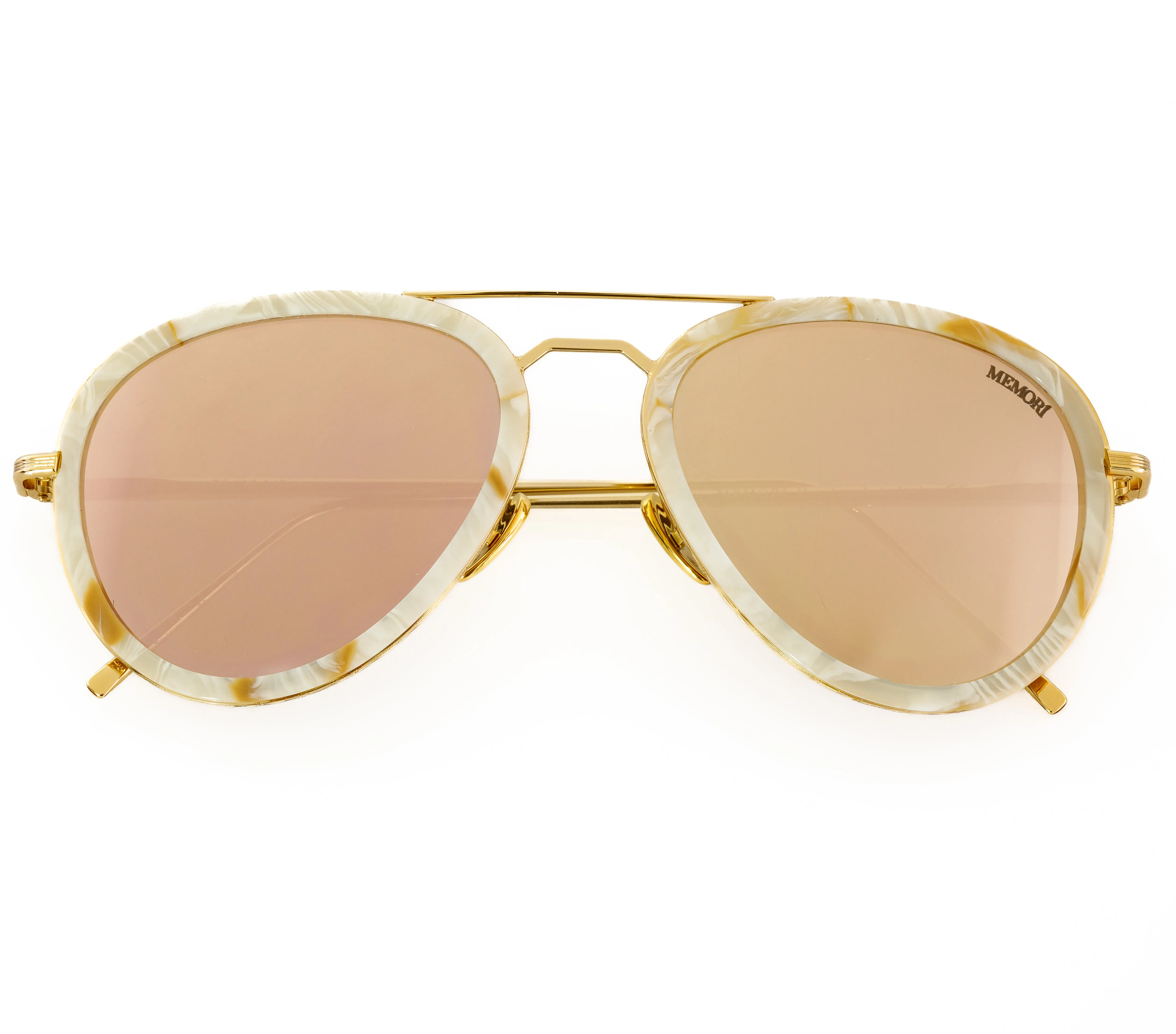 Aviator Sunglasses - Gold with mirrored lenses