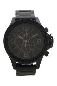 ax1520 chronograph black ion plated stainless steel bracelet watch by armani exchange -For Men