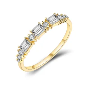 Baguette and Round Diamond Half Eternity Ring