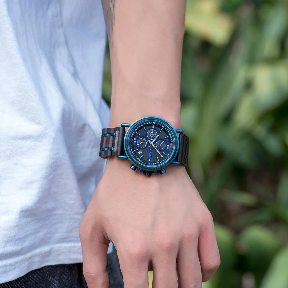 BBWood™ Men's Genuine Wooden Chronograph Watch