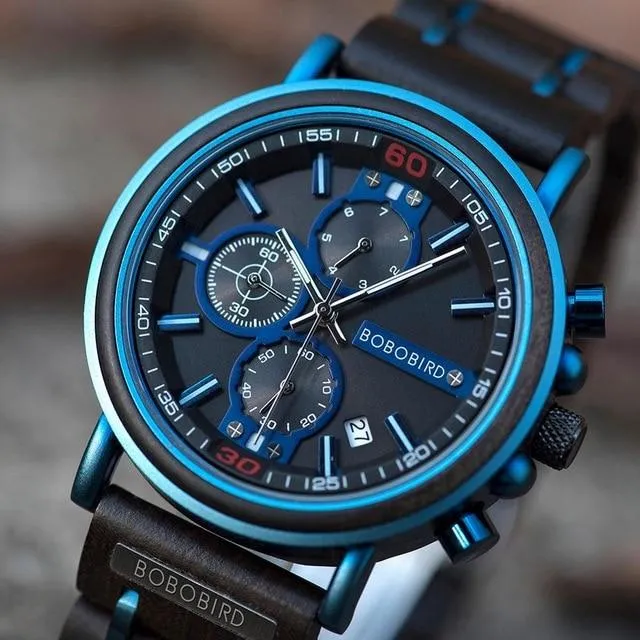 BBWood™ Men's Genuine Wooden Chronograph Watch