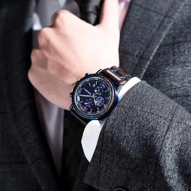 BBWood™ Men's Genuine Wooden Chronograph Watch