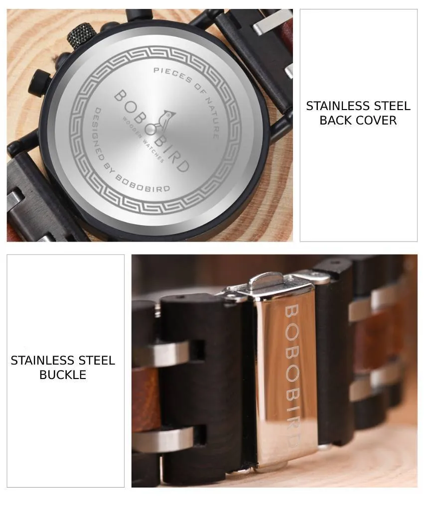 BBWood™ Men's Genuine Wooden Chronograph Watch