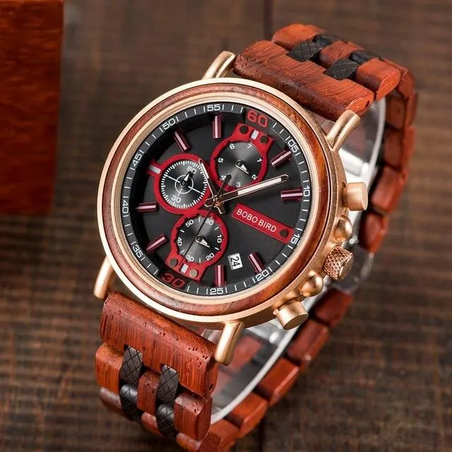 BBWood™ Men's Genuine Wooden Chronograph Watch