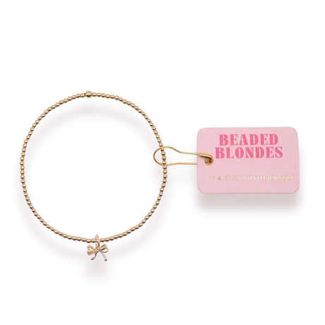 Beaded Blondes | Gold Bow Charm Bracelet
