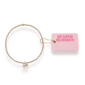 Beaded Blondes | Gold Bow Charm Bracelet