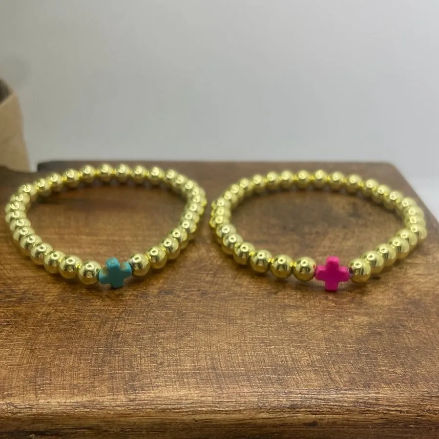 Beaded cross bracelet