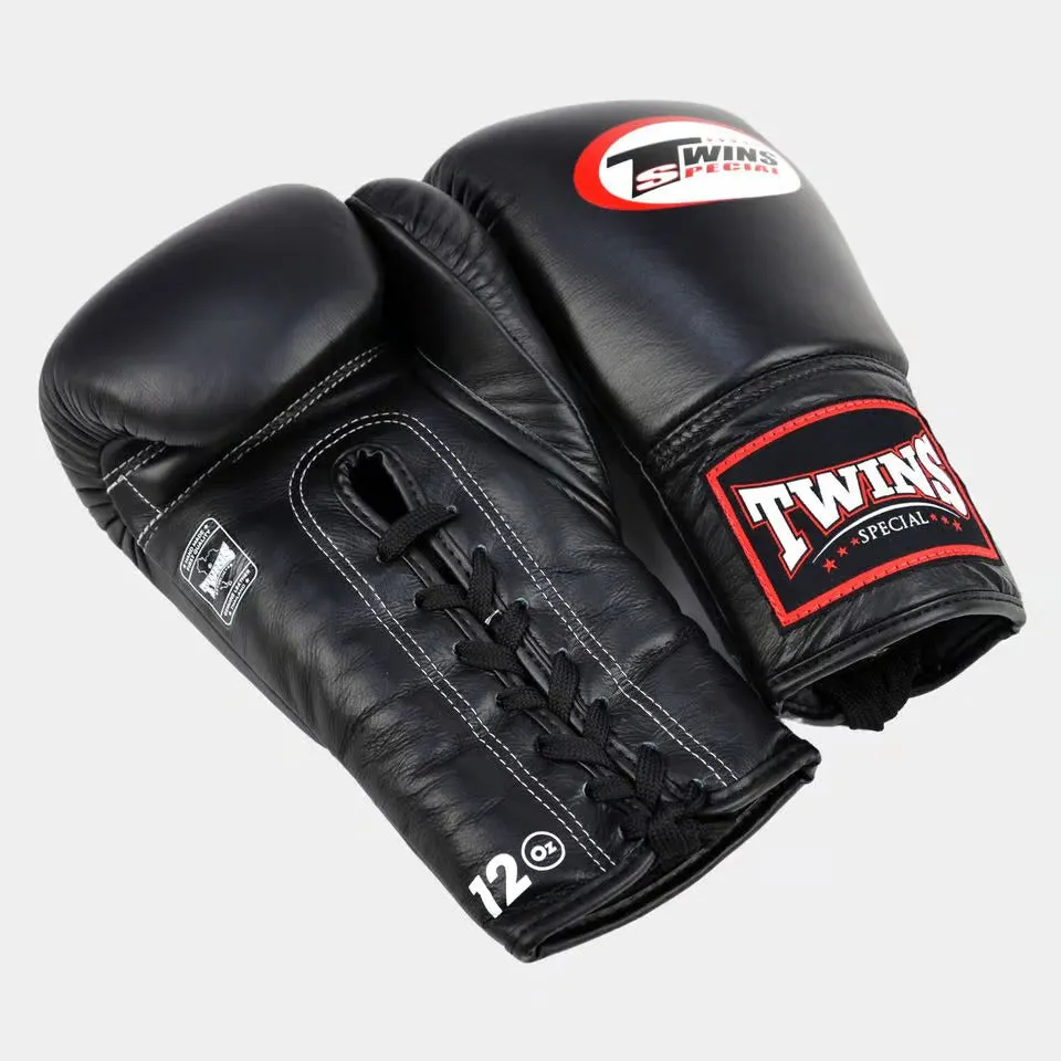 BGLL1 Twins Lace-up Boxing Gloves Black