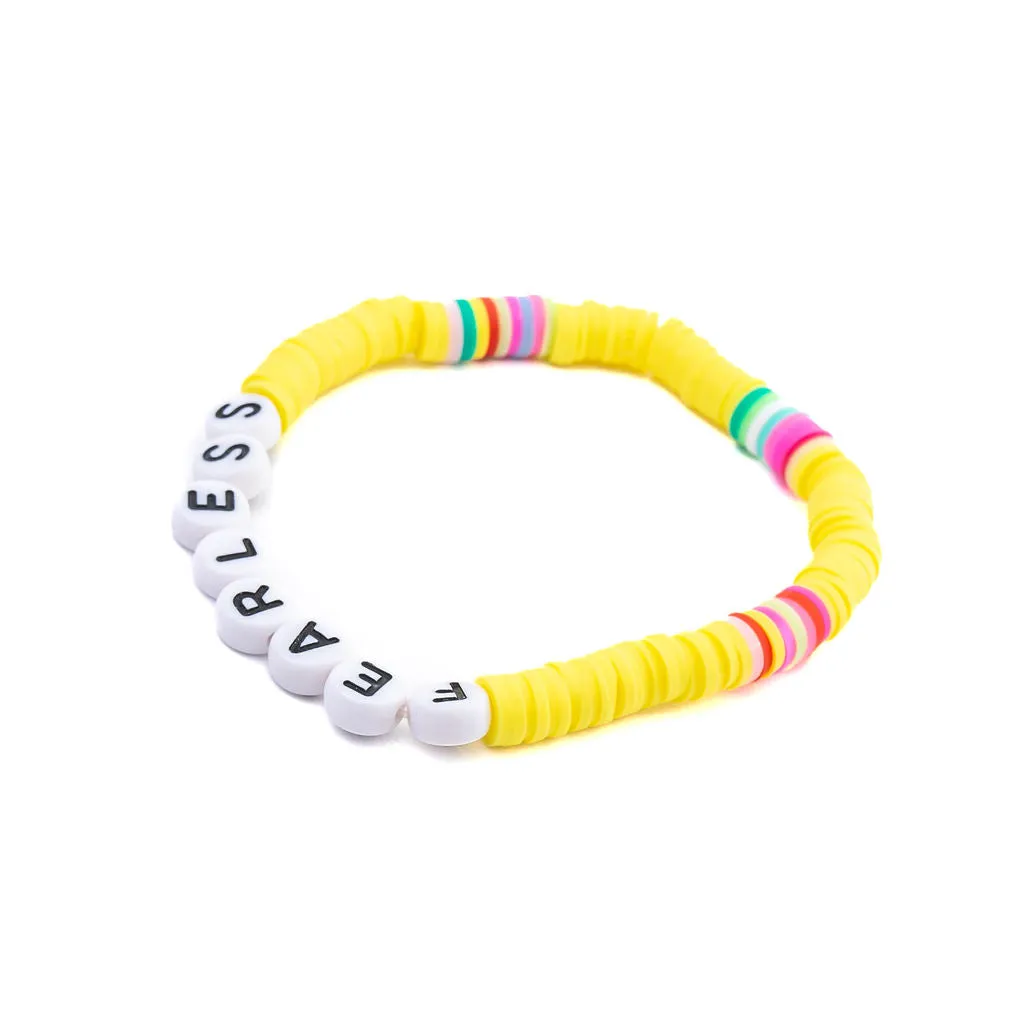 BLACK FEARLESS BEADED BRACELET