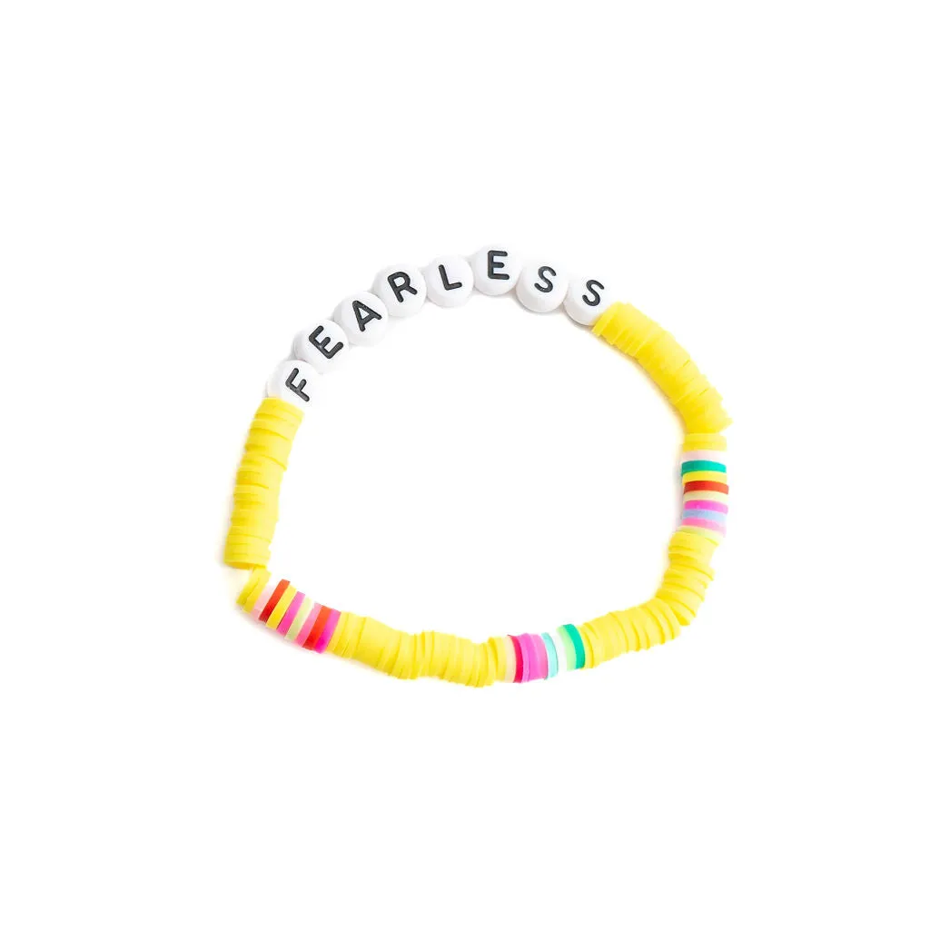 BLACK FEARLESS BEADED BRACELET