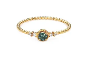 Blue and White Diamond Beaded Ring