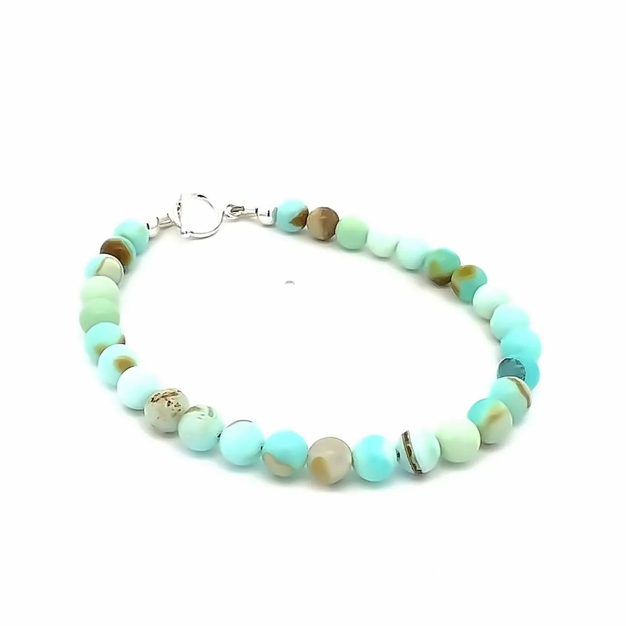 Blue Opal gemstone bracelet, gemstone bracelet, jewelry