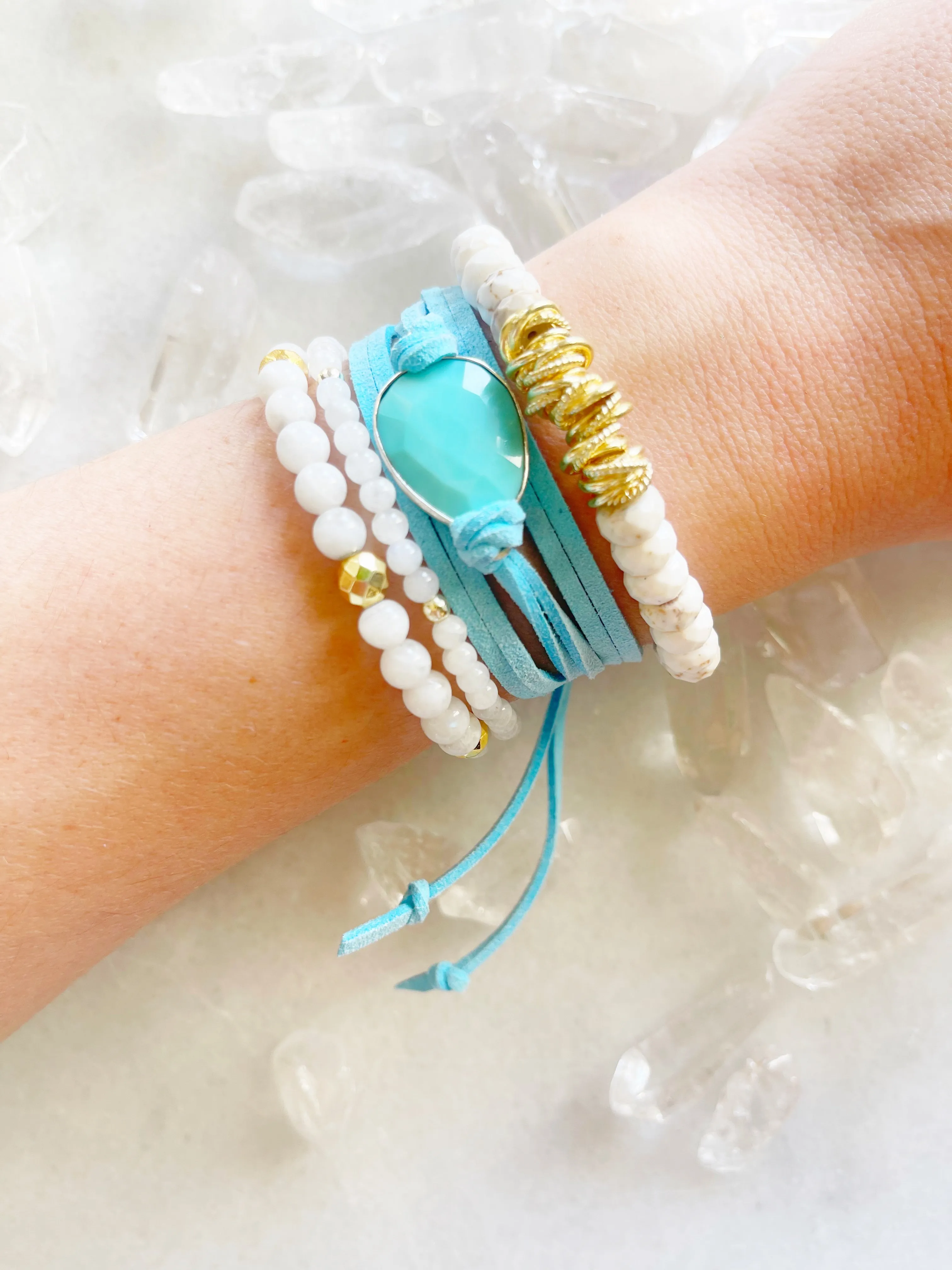 Blue Peruvian Opal on Ocean Blue Apollo Wrap