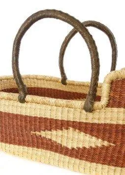 Brown Diamond Moses Basket with Leather Handles