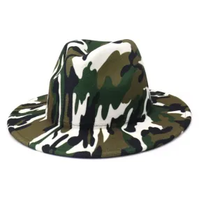 Camouflage or Tie Dye or Variety Print Wool Fedora Hats