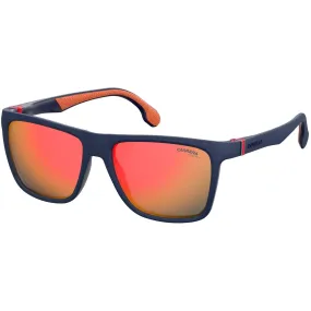 Carrera Unisex Sunglasses - Matte Blue Plastic Frame Orange Mirrored Lens | 5047/S FLL