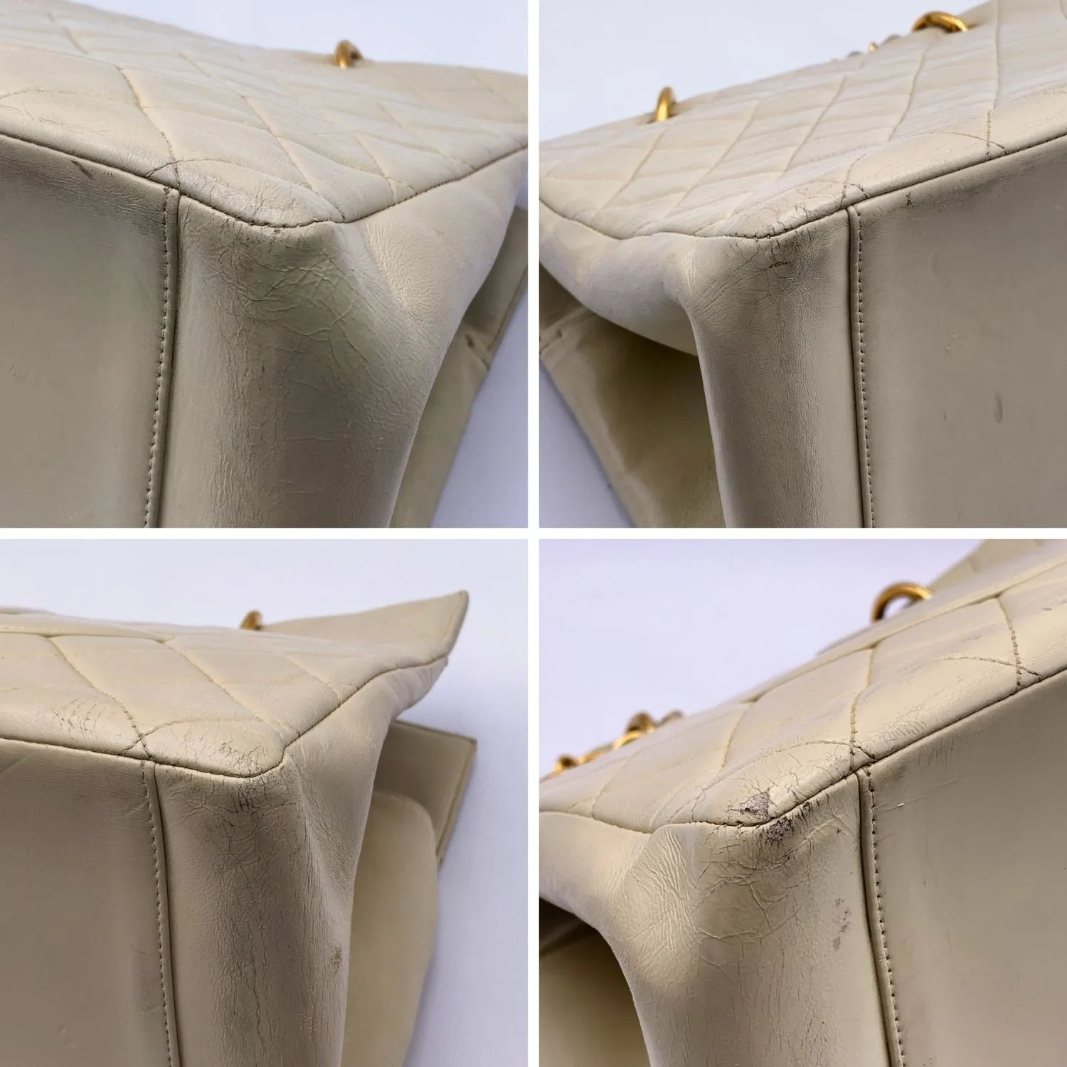 CHANEL Vintage Beige Quilted Leather Gst 1997 Grand Shopping Tote