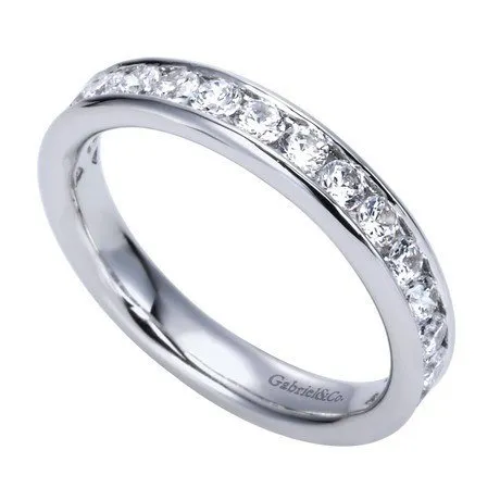 Channel Set Diamond Band .75 Cttw 14K White Gold