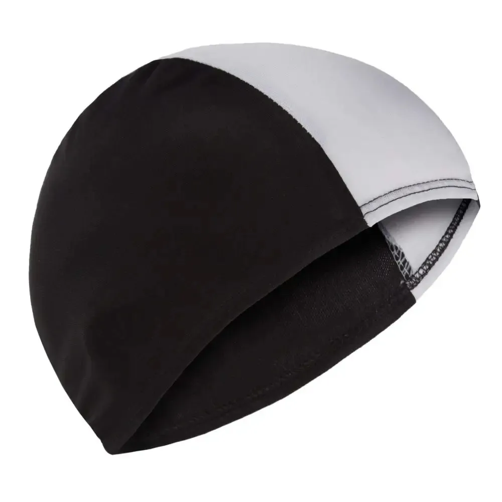Childs Fabric Swim Cap - Black & White