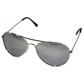 Classic Silver Mirrored Aviator Sunglasses