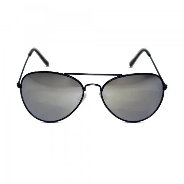 Classic Silver Mirrored Aviator Sunglasses