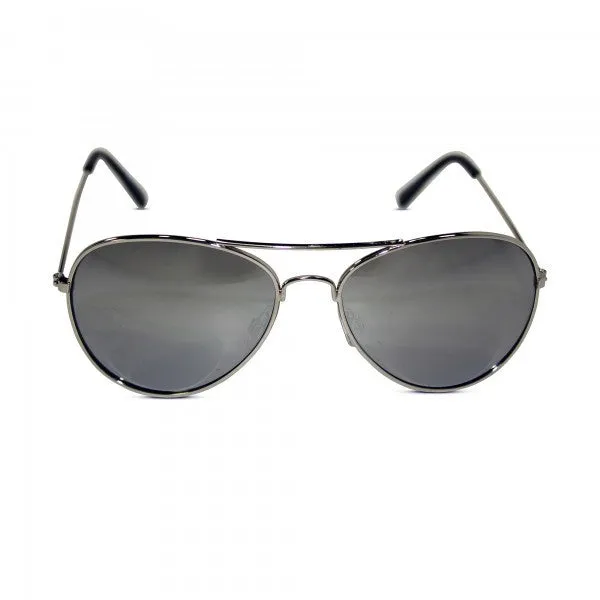 Classic Silver Mirrored Aviator Sunglasses