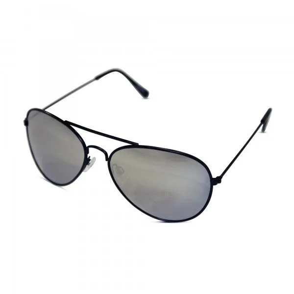 Classic Silver Mirrored Aviator Sunglasses