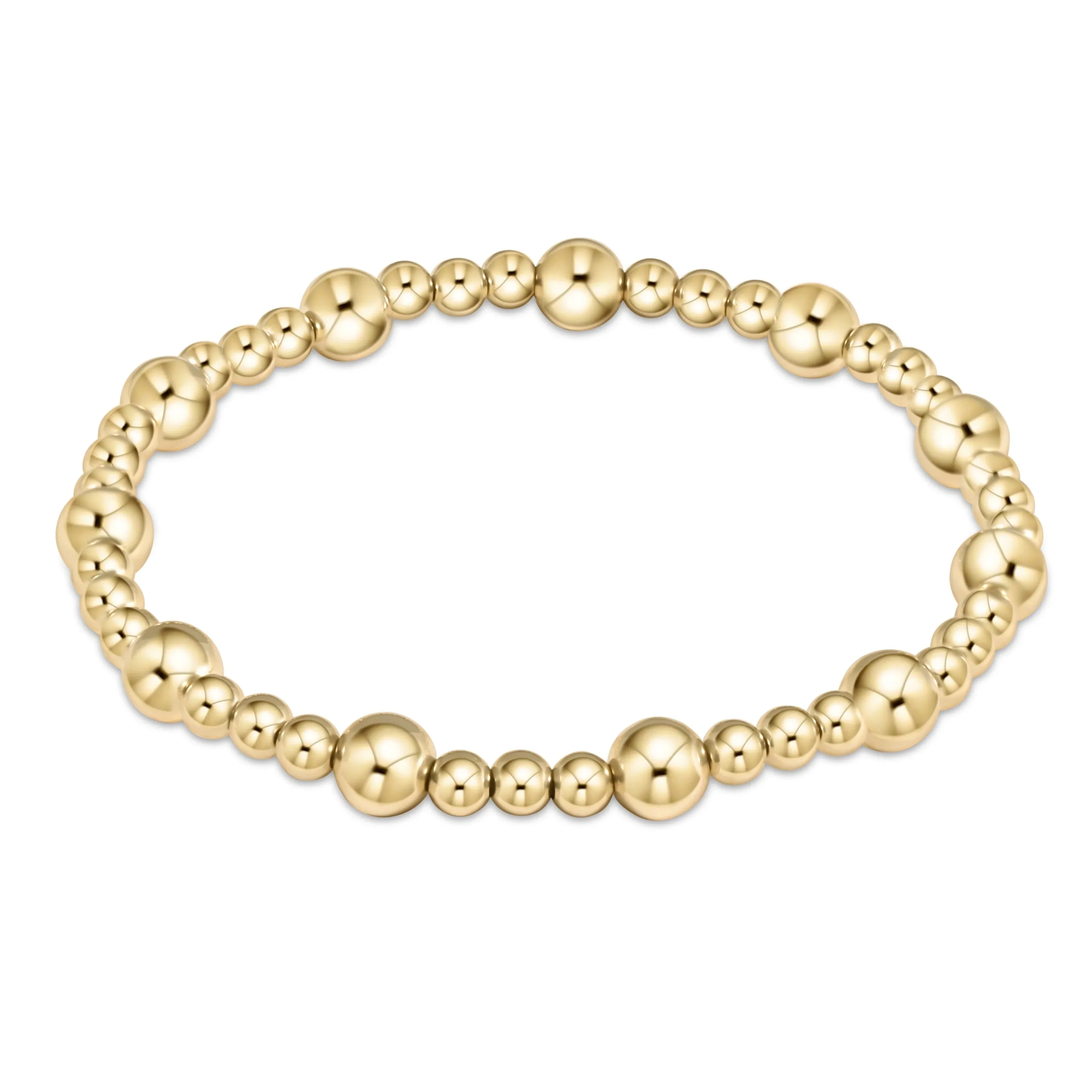 Classic Sincerity Pattern 6mm Bead Bracelet - Gold