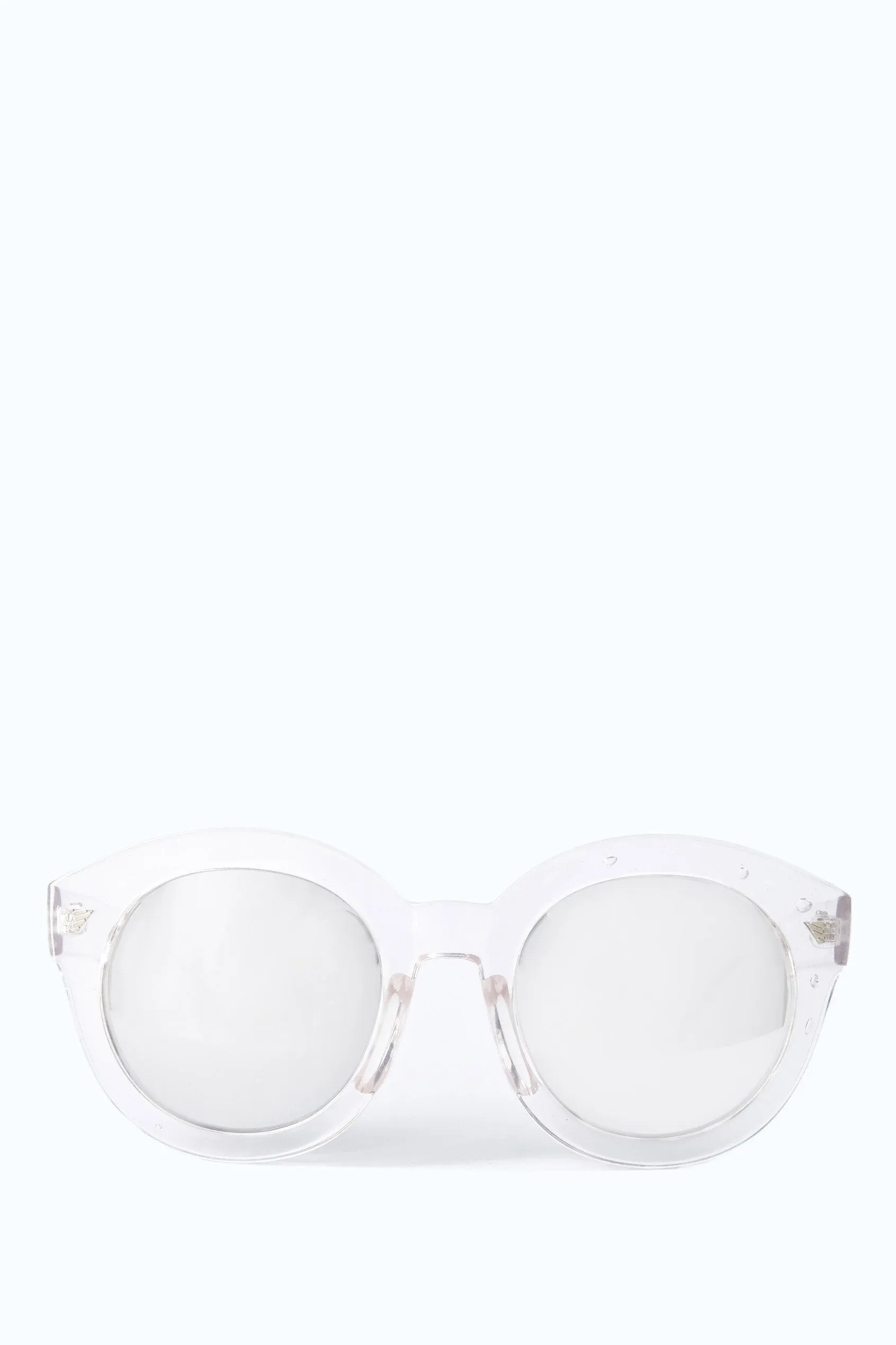 Clear Clear Round Mirrored Sunglasses