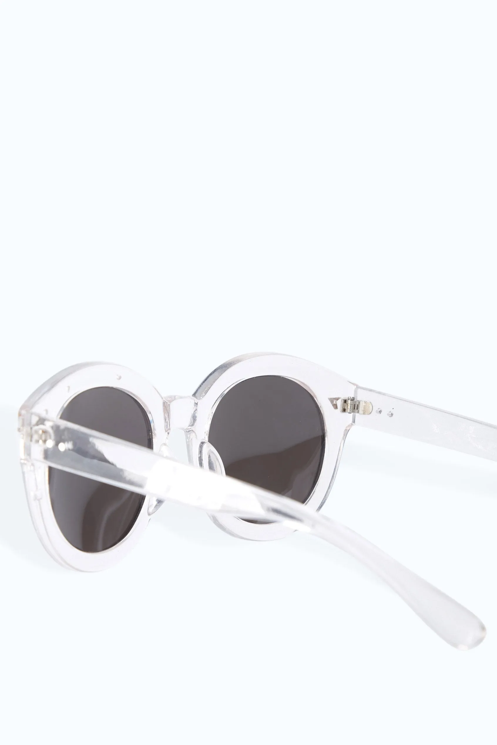 Clear Clear Round Mirrored Sunglasses