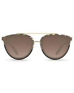 Clio Nylon Sunglasses in Stella to Black 24K Mirrored