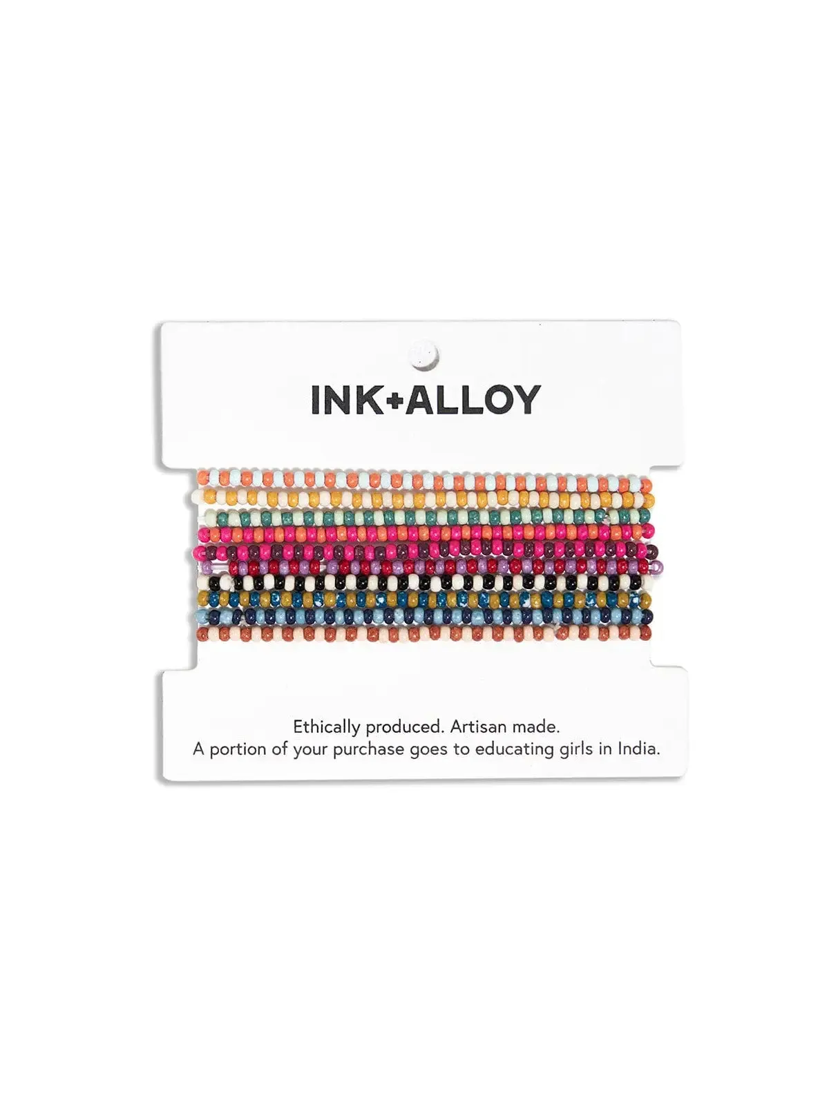 Color Block Beaded 10 Strand Stretch Bracelets