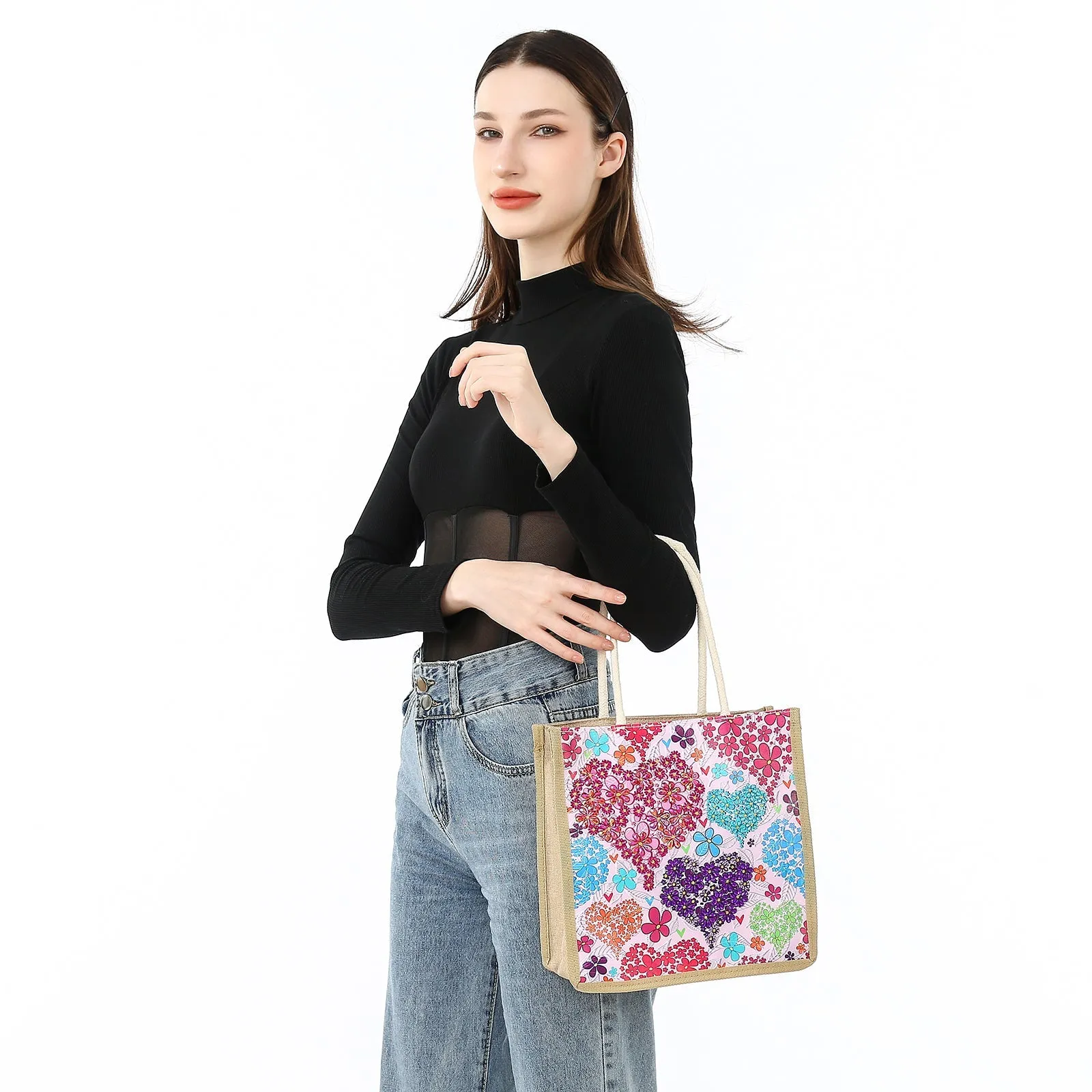 Colorful Heart - Diamond Painting Shopping Bag