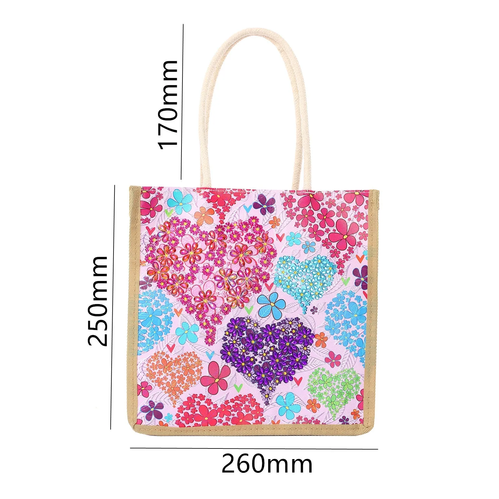 Colorful Heart - Diamond Painting Shopping Bag