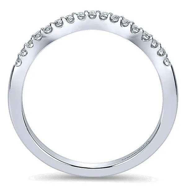Contoured Pave Diamond Band .16 Cttw 14K White Gold 198B