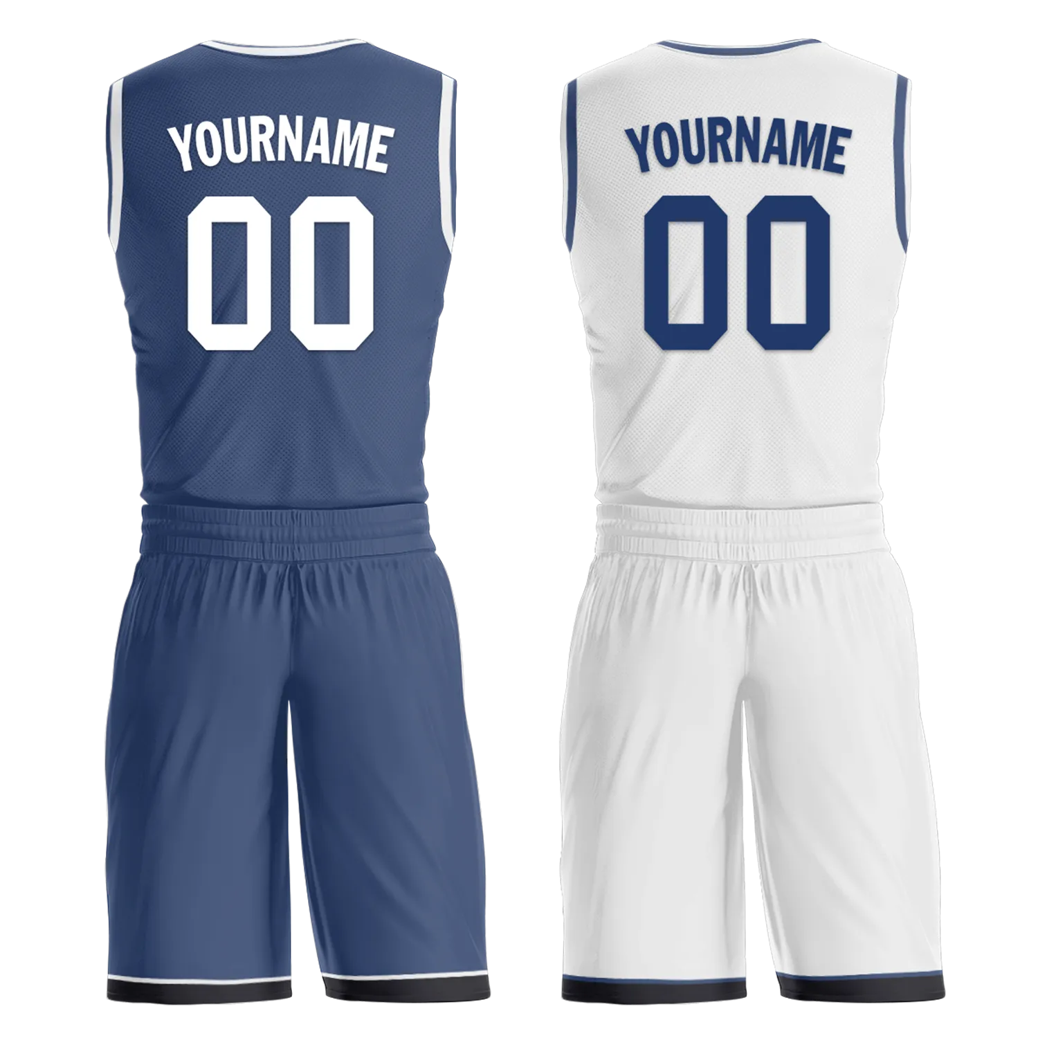 Corporate Gifts,Custom Blue White Classic Style Reversible Basketball Uniform Personalized BBJR-D017053