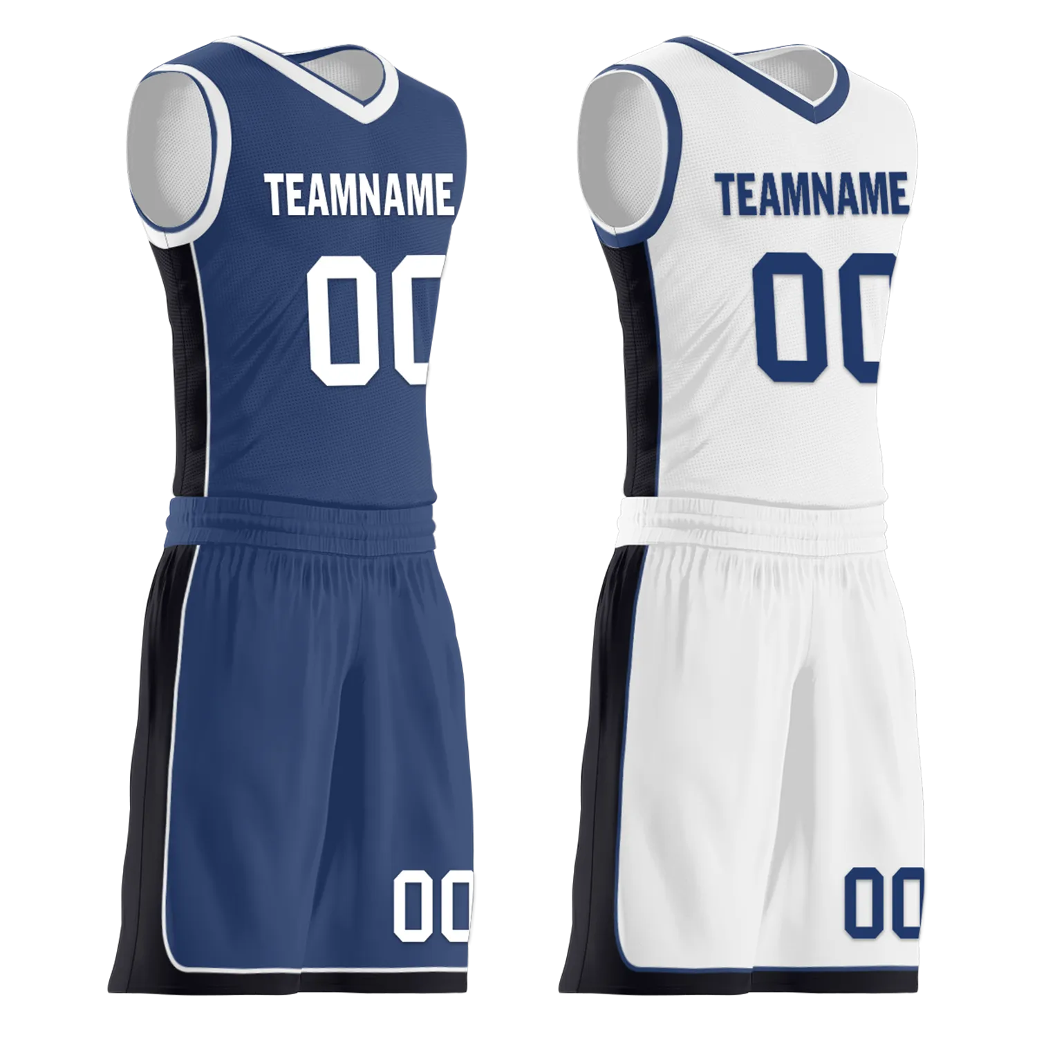 Corporate Gifts,Custom Blue White Classic Style Reversible Basketball Uniform Personalized BBJR-D017053