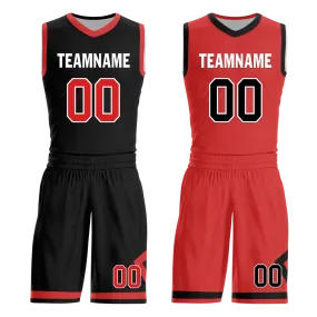 Custom Black White Classic Style Reversible Basketball Uniform Personalized BBJR-D017006