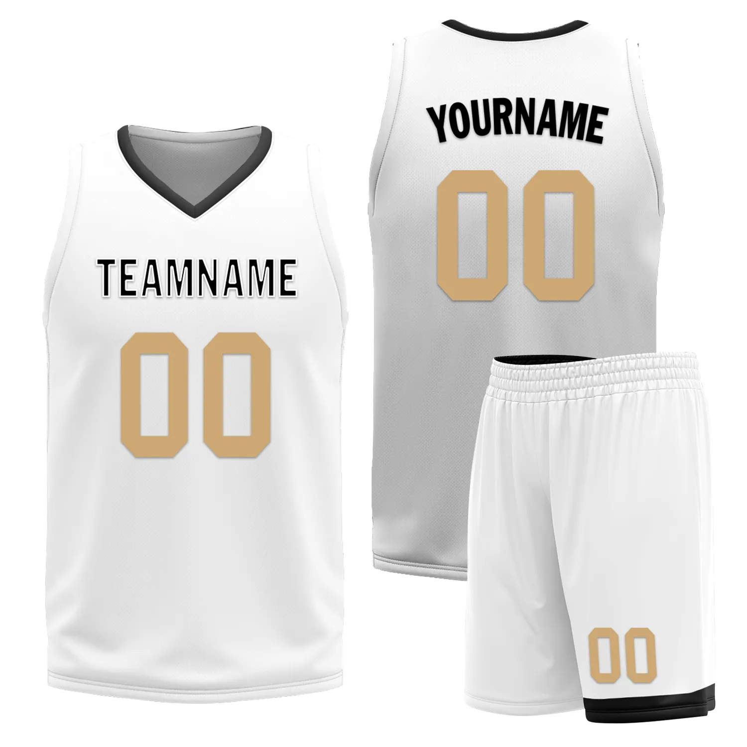 Custom Black White Classic Style Reversible Basketball Uniform Personalized BBJR-D017044