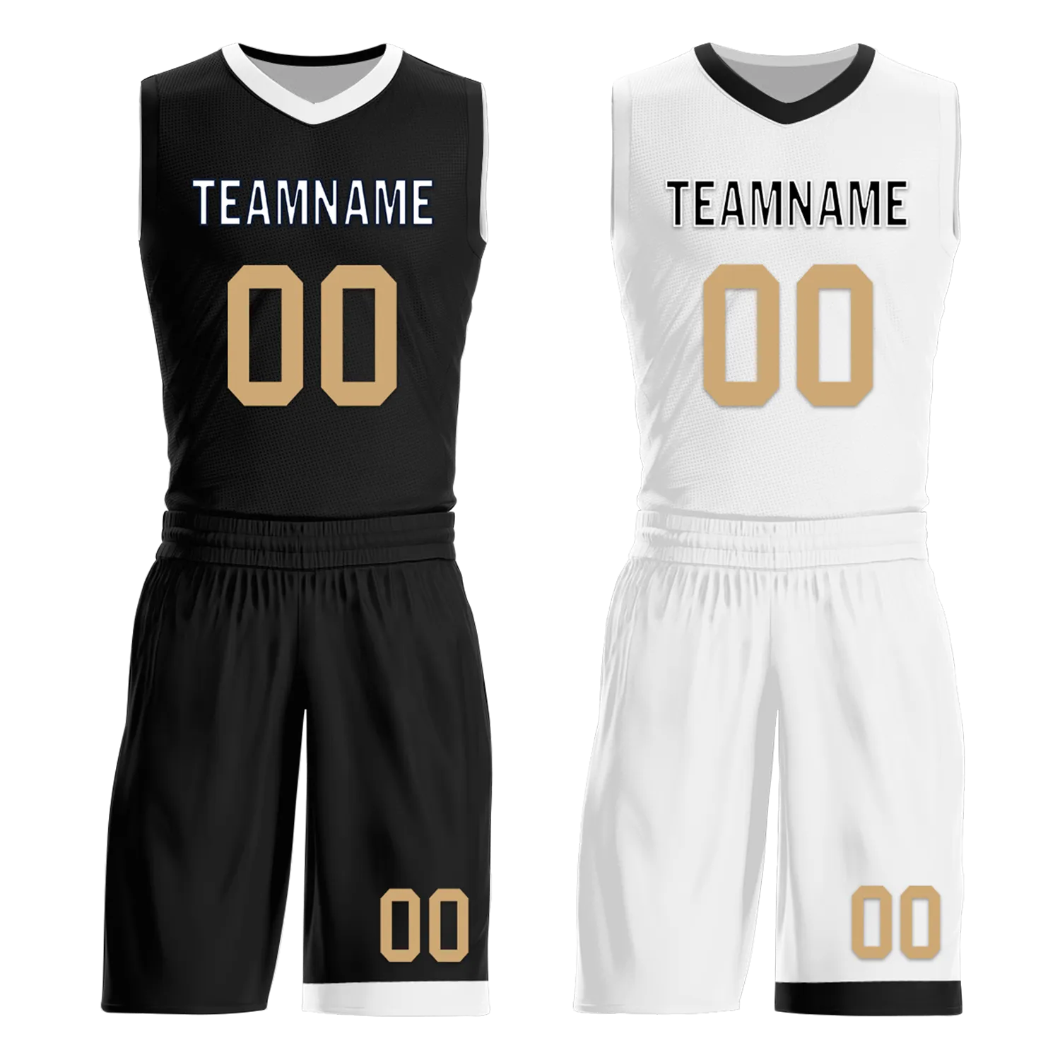 Custom Black White Classic Style Reversible Basketball Uniform Personalized BBJR-D017044