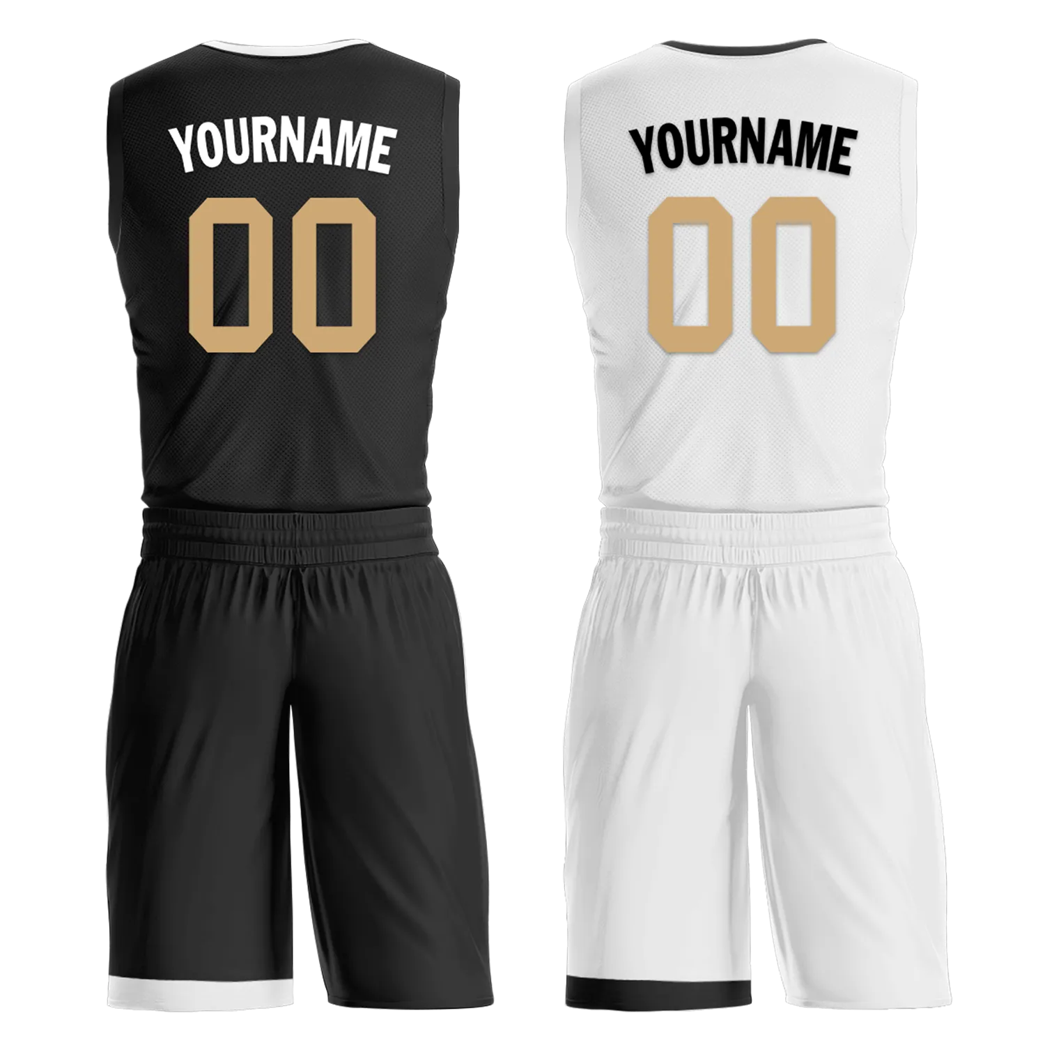 Custom Black White Classic Style Reversible Basketball Uniform Personalized BBJR-D017044