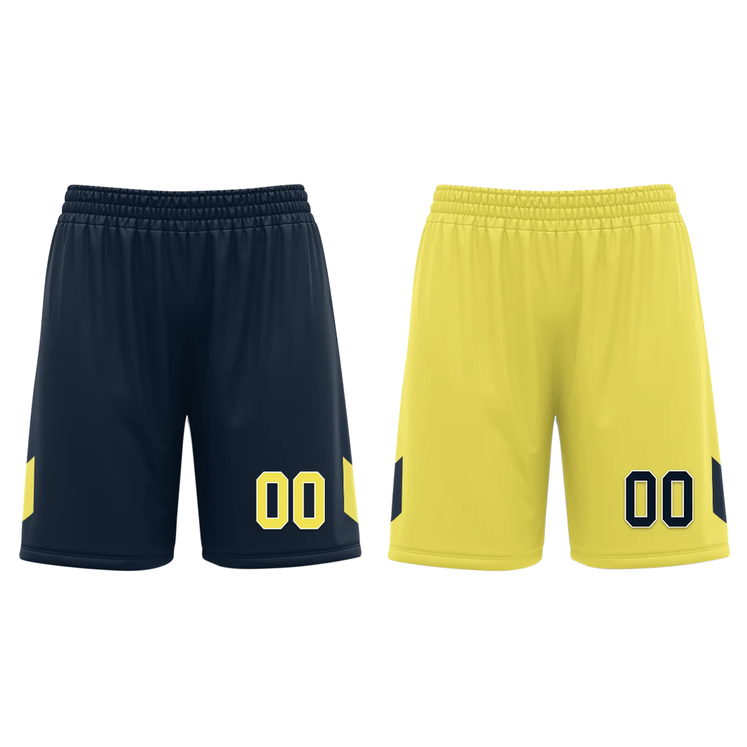 Custom Blue Yellow Classic Style Reversible Basketball Uniform Personalized COOLMAX BBJR-D017059