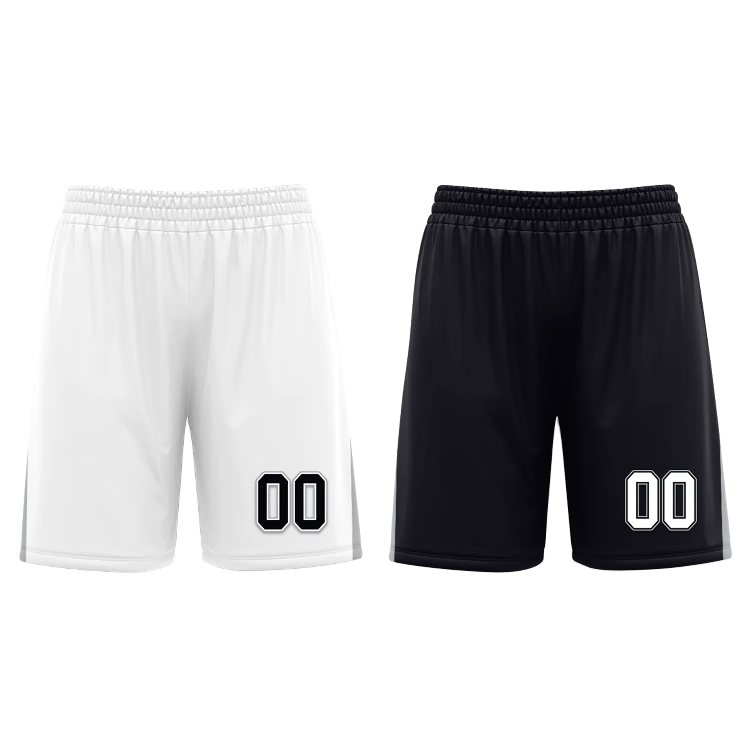 Custom White Black Classic Style Reversible Basketball Uniform Personalized COOLMAX BBJR-D017051