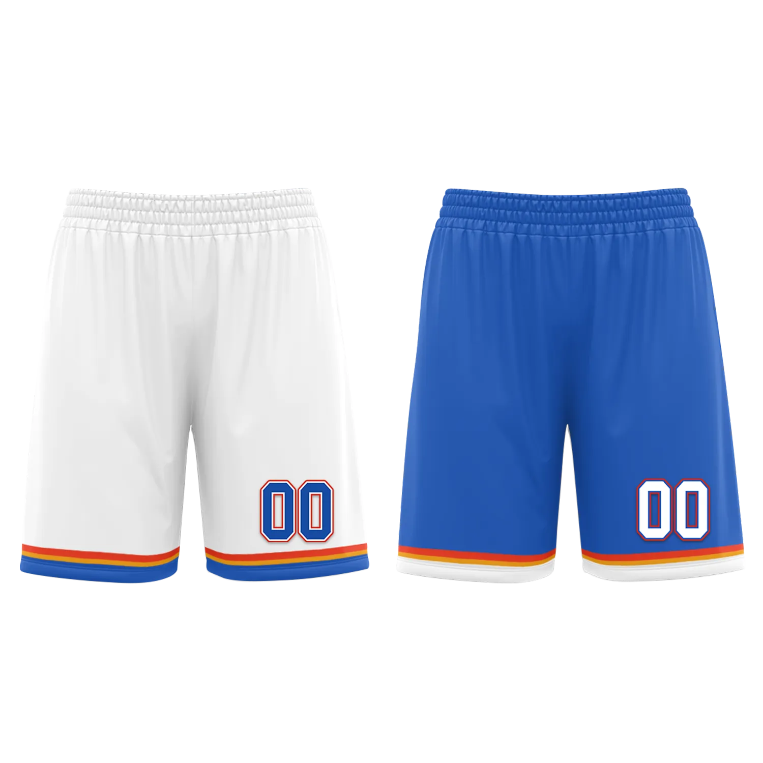 Custom White Blue Classic Style Reversible Basketball Uniform Personalized COOLMAX BBJR-D017039