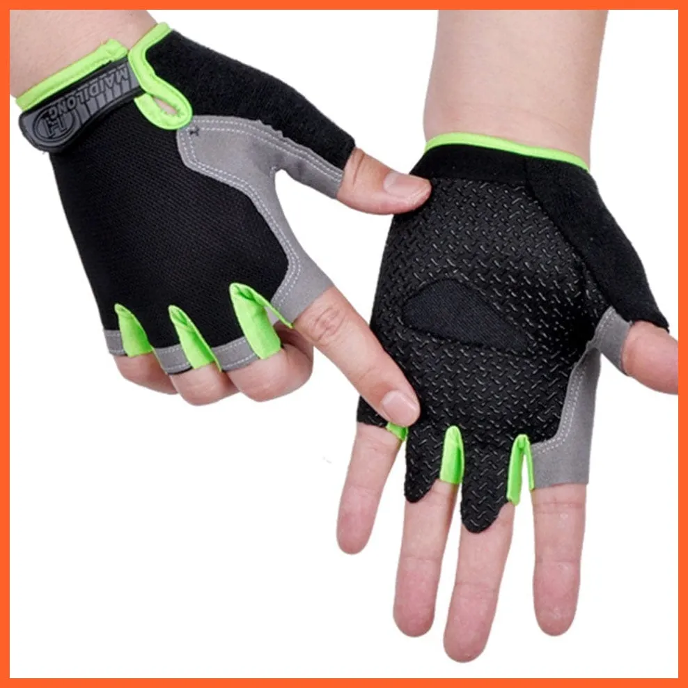 Cycling Anti-Slip Anti-Sweat Men Women Half Finger Gloves | Unisex Sports Gloves