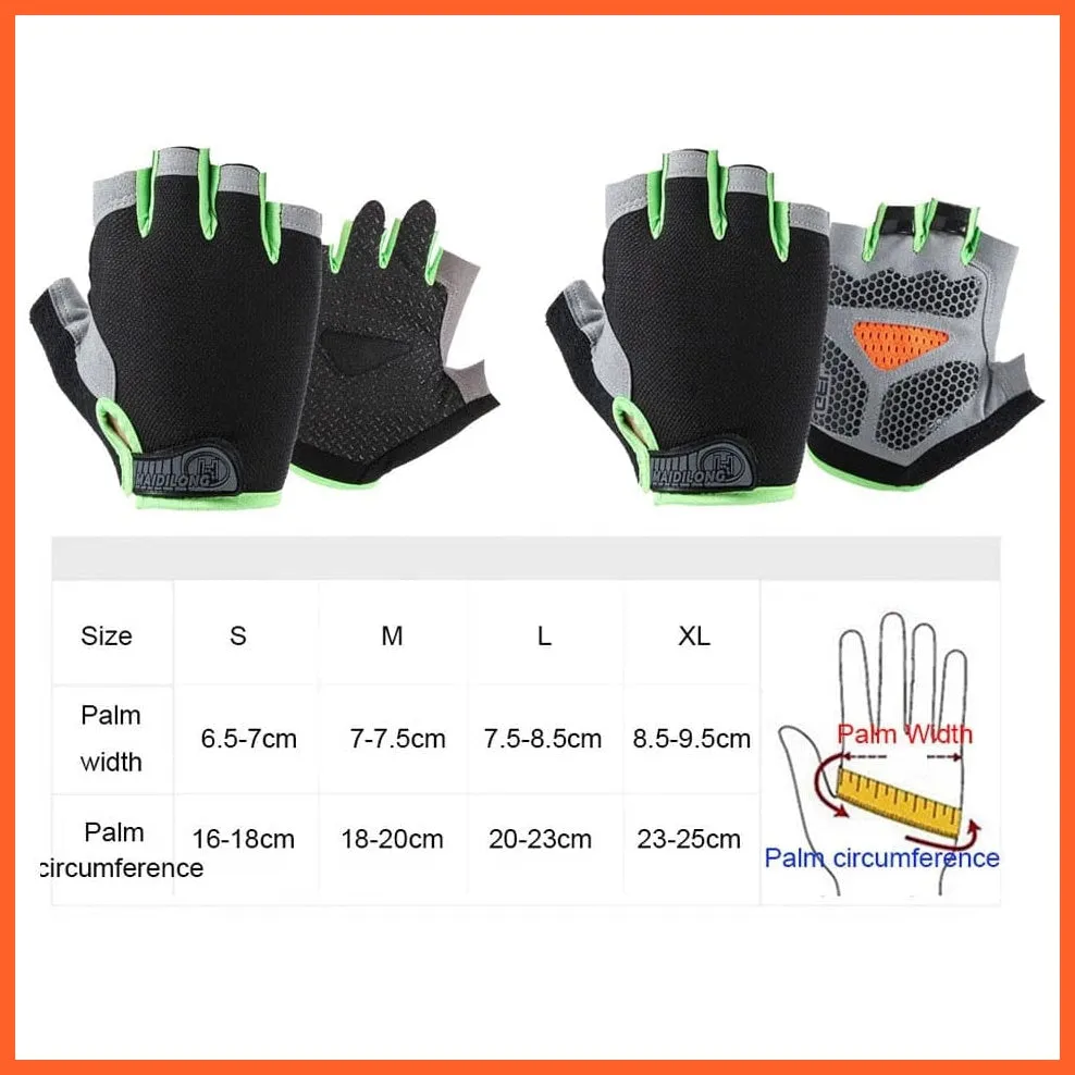 Cycling Anti-Slip Anti-Sweat Men Women Half Finger Gloves | Unisex Sports Gloves