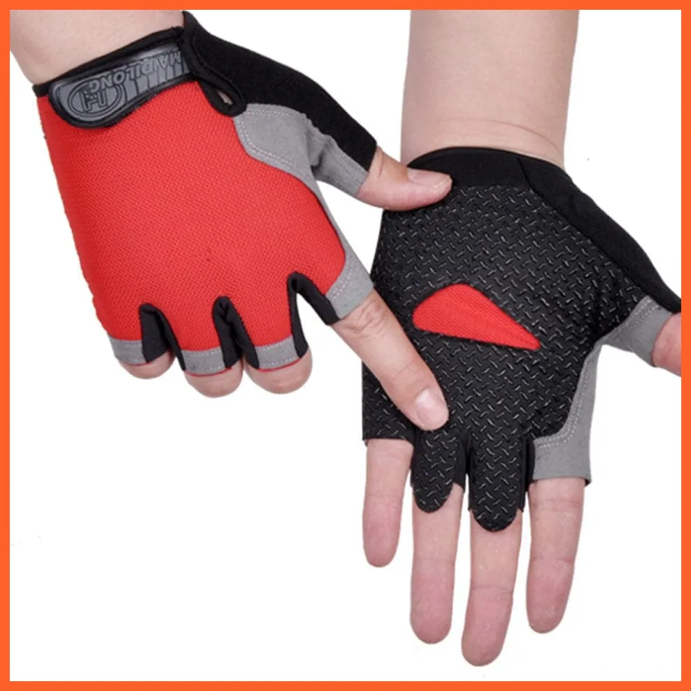 Cycling Anti-Slip Anti-Sweat Men Women Half Finger Gloves | Unisex Sports Gloves