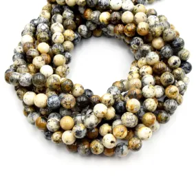 Dendritic Opal Beads | Smooth Round Beads | 4mm 6mm 8mm 10mm