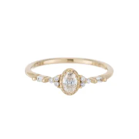 Diamond Oval Poeme Ring