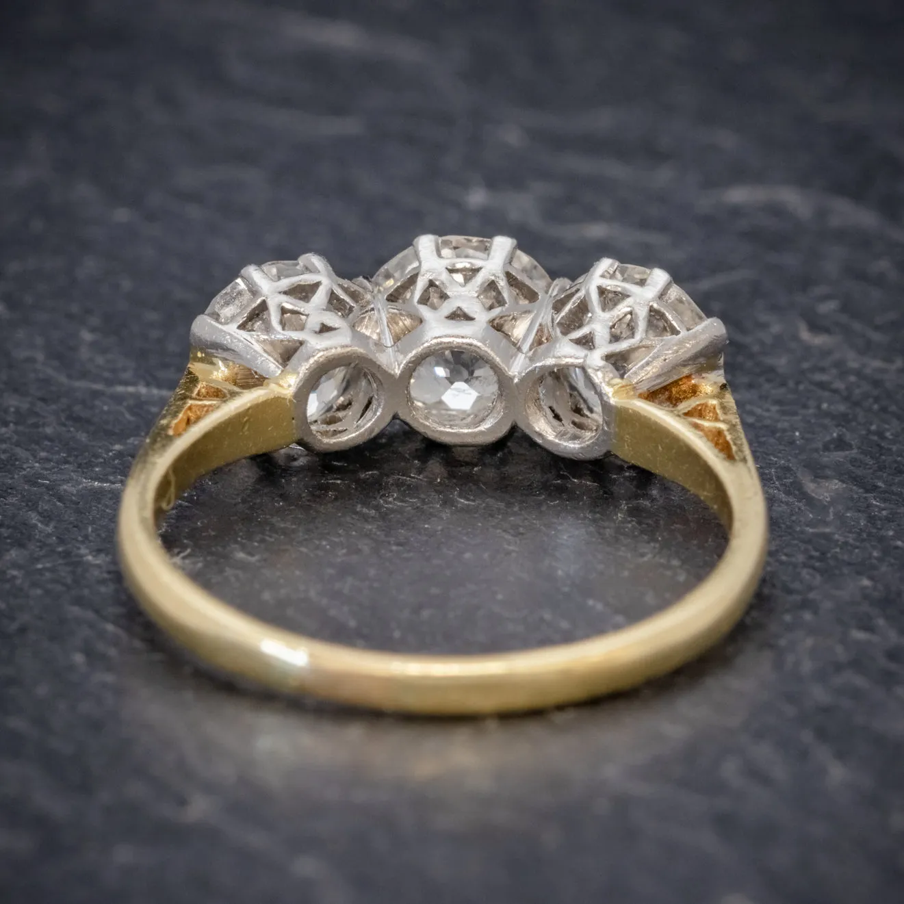 Diamond Trilogy Ring 18Ct Gold 3.17Ct Of Diamond Full Cert
